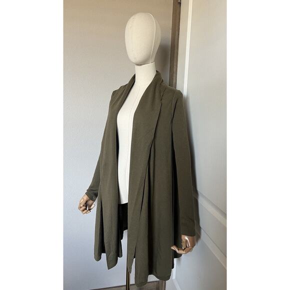 Boden Wool Open Front Army Green Open Front Longline Cardigan Sweater US 8 UK 12 - Picture 7 of 14
